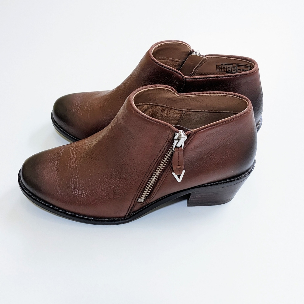 Vionic Jolene Ankle Boot Mocha Brown Leather. Size 5 - Picture 2 of 16